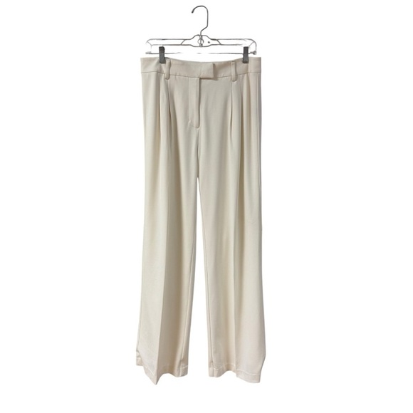 J. McLaughlin Newman Pants Trousers Wide Leg Pleated Size 6 Cream Nautical Work - Picture 3 of 12